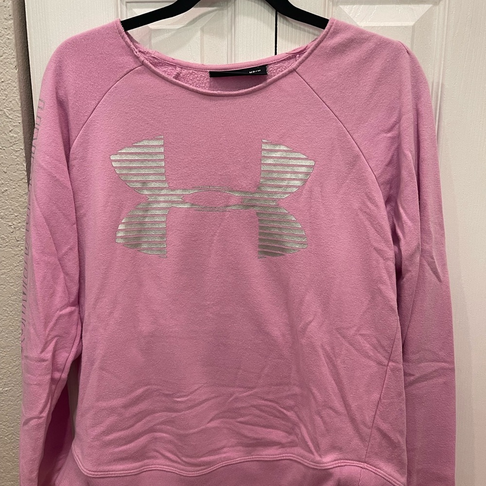 Pink Under Armour crew neck sweatshirt